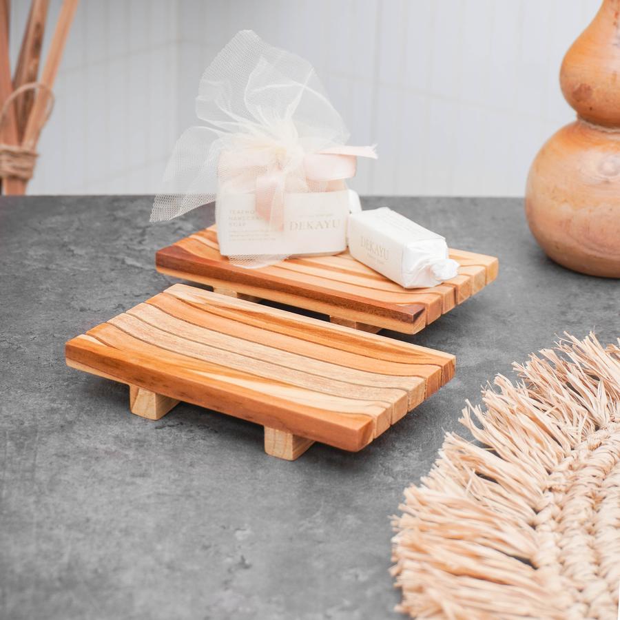 Dekayu Tray Jati Soap Square / Nampan Kayu Jati