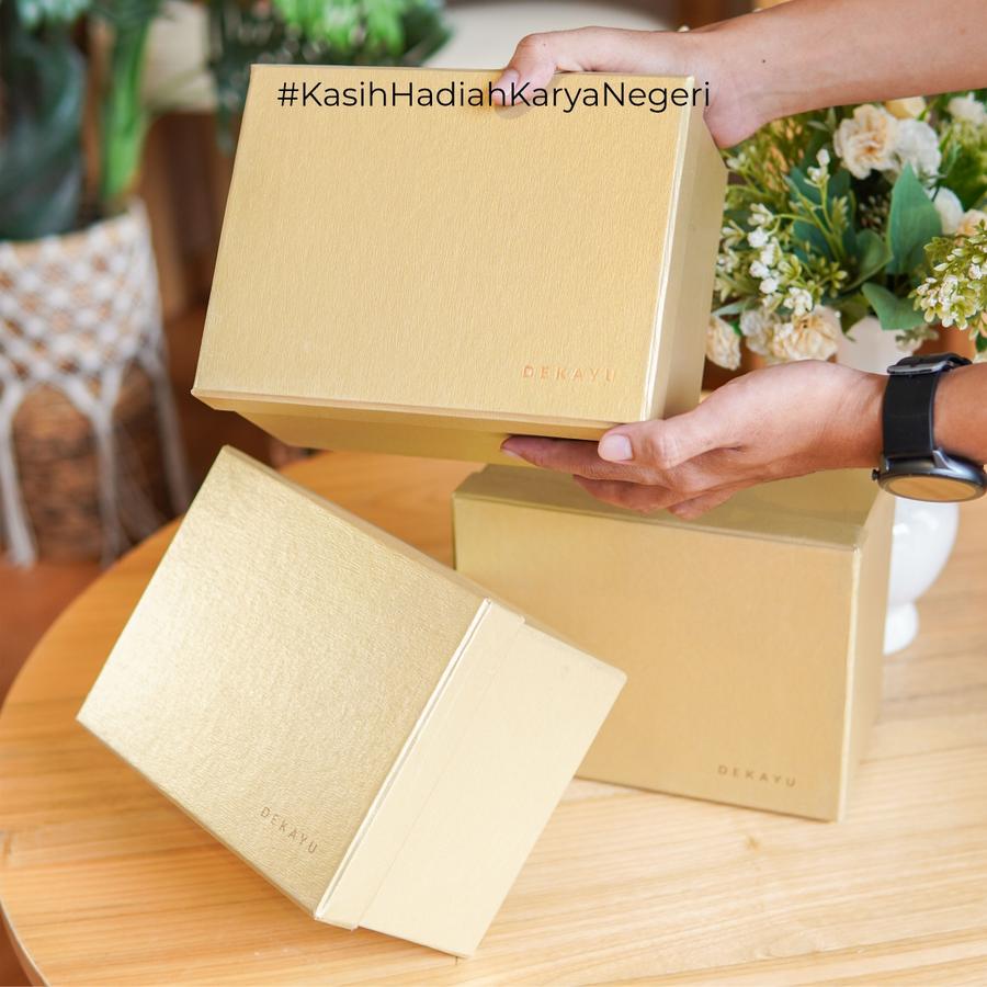 Dekayu - Box Hampers Gold Mini | Box Kayu | Box Hampers | Tempat Penyimpanan Multifungsi