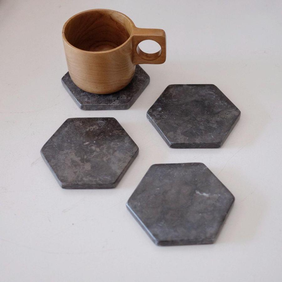 Tatakan Gelas Bahan Marbel Dekayu | Coaster | Coaster Marble