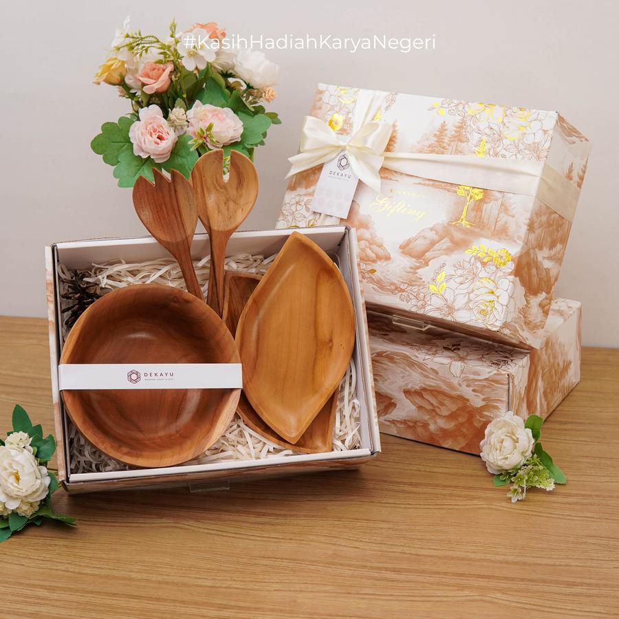 Dekayu - Hampers Salader | Hampers Alat Makan Kayu | Peralatan Dapur Kayu | Hampers Ibu