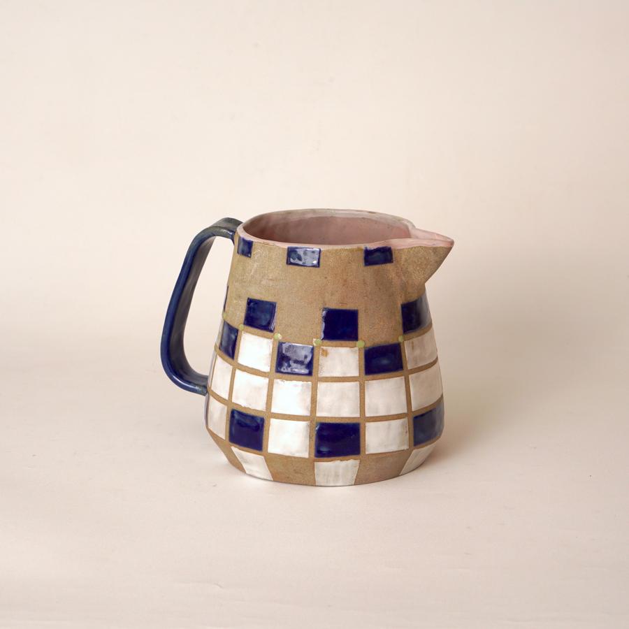 Tetris Jug Dark Blue - Ceramic Pitcher/ Water Jug - Handmade Pottery