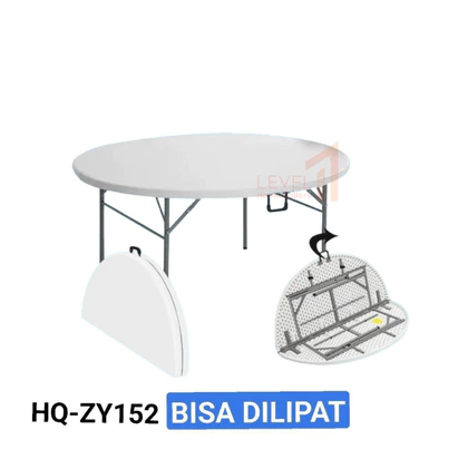 Meja Lipat Ashton Folding Table Meja Outdoor Meja Jualan Meja Kafe Meja Meeting Meja Multifungsi - HQ ZY150 (BULAT)