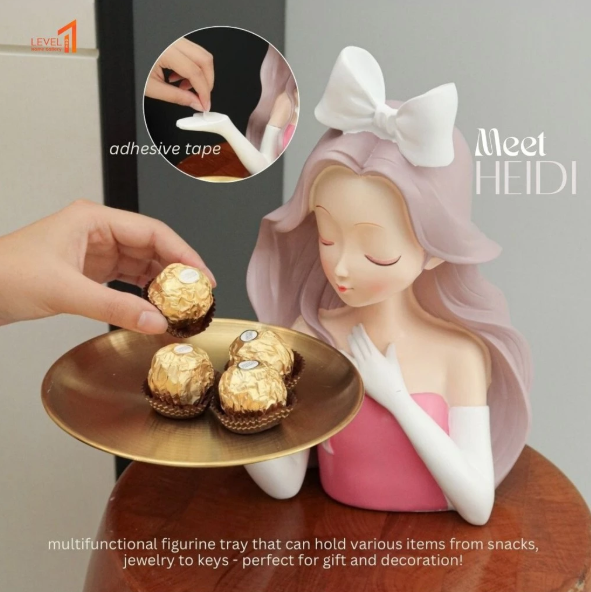 Cute Lady Figurine Estetik Nampan Tray | Figurine Lucu Minimalis Estetik Multifungsi | Ide Kado Unik