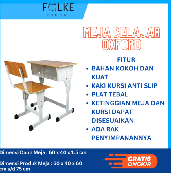 Meja Belajar Oxford | Meja Belajar Anak | Meja Belajar