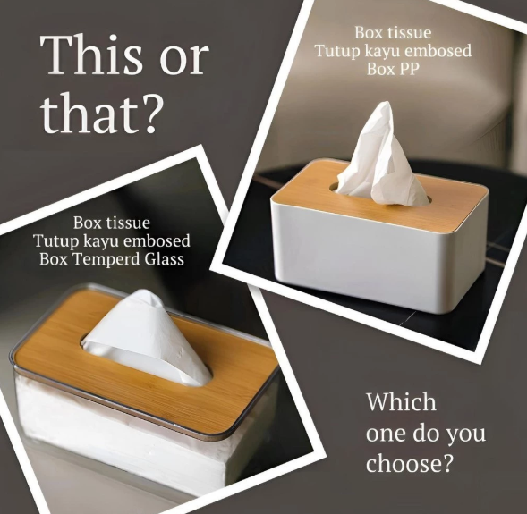 Be Simple Kotak Tissue Murah Estetik Minimalis | Kotak Tisu Transparan | Kotak Tisu Kamar Mandi Toilet | Kotak Tisu Aesthetic - White Solid