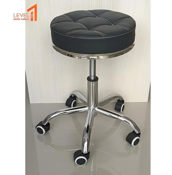Lolly Kursi Mini Bar Minimalis Black | Kursi Cafe Putar | Kursi Salon Meja Rias Serbaguna