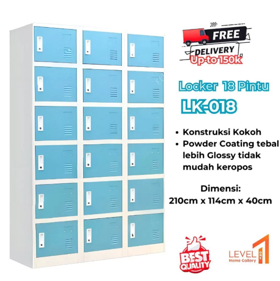 Lemari Locker Besi Multi Pintu | Lemari Besi Loker Karyawan Karyawati | Lemari Loker Arsip Kantor Sekolah | 32 | 24 | 18 Pintu 