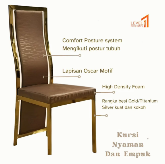Kelly Series Dining Table Set Meja Makan Marmer Premium Mewah Sultan - SGC Gold