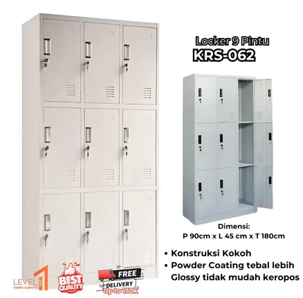 Lemari Locker Besi Multi Pintu | Lemari Besi Loker Karyawan Karyawati | Lemari Loker Arsip Kantor Sekolah | 32 | 24 | 18 Pintu 