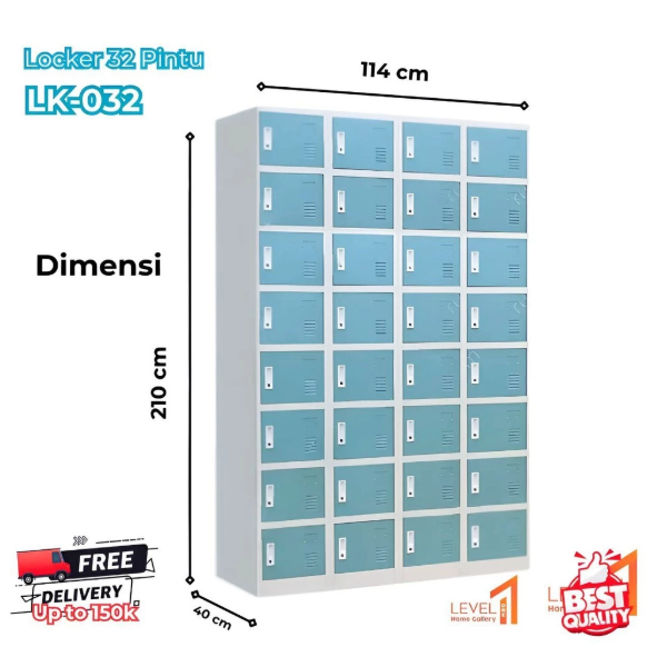 Lemari K32 Locker Besi 32 Pintu | Lemari Besi Loker Karyawan Karyawati | Lemari Loker Arsip Kantor Sekolah | Loker Penyimpanan 