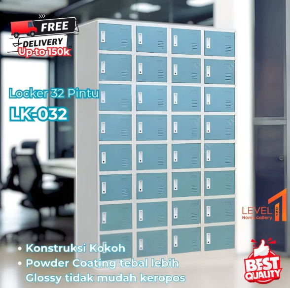 Lemari Locker Besi Multi Pintu | Lemari Besi Loker Karyawan Karyawati | Lemari Loker Arsip Kantor Sekolah | 32 | 24 | 18 Pintu 