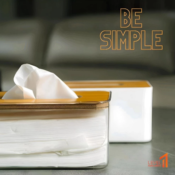 Be Simple Kotak Tissue Murah Estetik Minimalis | Kotak Tisu Transparan | Kotak Tisu Kamar Mandi Toilet | Kotak Tisu Aesthetic - White Solid