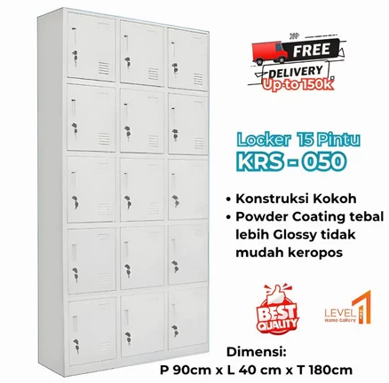 Lemari Locker Besi Multi Pintu | Lemari Besi Loker Karyawan Karyawati | Lemari Loker Arsip Kantor Sekolah | 32 | 24 | 18 Pintu 