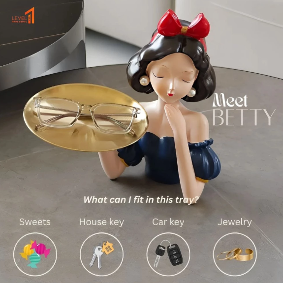 Cute Lady Figurine Estetik Nampan Tray | Figurine Lucu Minimalis Estetik Multifungsi | Ide Kado Unik