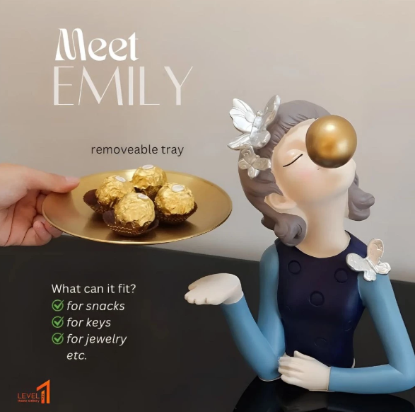 Cute Lady Figurine Estetik Nampan Tray | Figurine Lucu Minimalis Estetik Multifungsi | Ide Kado Unik