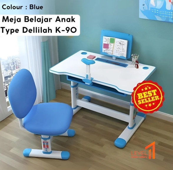 Meja Belajar Anak Dellilah Besi | Meja Belajar Anak Import Eksklusif Mewah | Meja Belajar Anak Estetik ada Lampu | Meja Belajar Anak