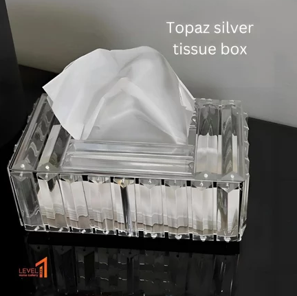 Jasper Blink kotak tissue make up kaca kristal gold premium mewah elegant estetik