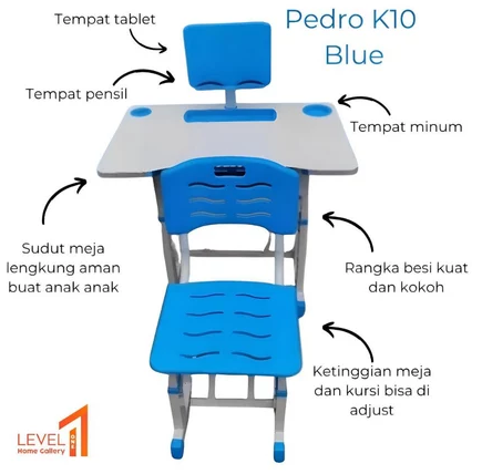 Meja Belajar Anak Pedro Besi | Meja Belajar Anak Import Eksklusif Mewah | Meja Belajar Anak Estetik ada Lampu | Meja Belajar Anak
