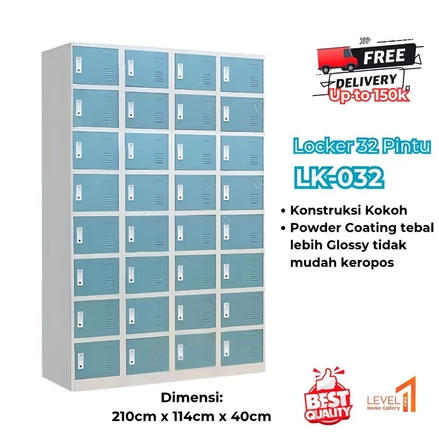 Lemari Locker Besi Multi Pintu | Lemari Besi Loker Karyawan Karyawati | Lemari Loker Arsip Kantor Sekolah | 32 | 24 | 18 Pintu 
