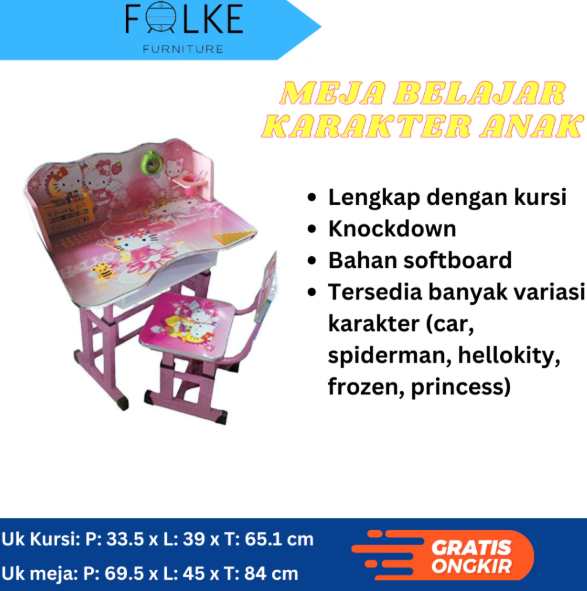 Meja Belajar Anak Karakter - Football Kids