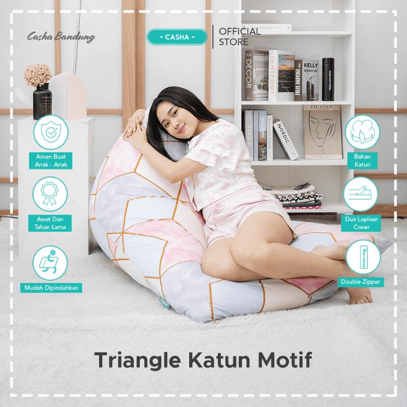 PLUS ISI - CASHA BEANBAG TRIANGLE KATUN MOTIF SIZE MEDIUM