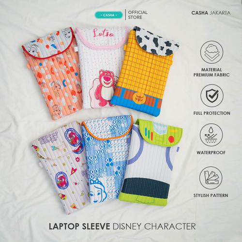 Casha - Disney Cartoon Laptop Sleeve 12-14 inc /Disney Cartoon Puffy Sleeve/ Tas Laptop Karakter Disne