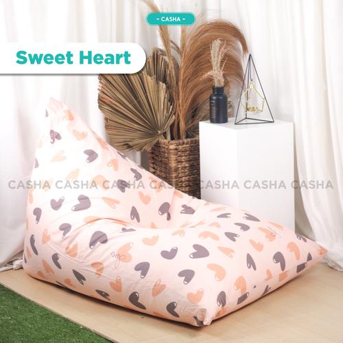PLUS ISI - CASHA BEANBAG TRIANGLE KATUN MOTIF SIZE MEDIUM