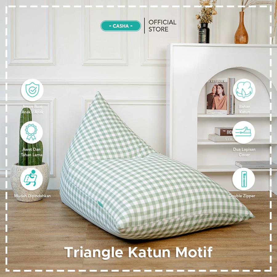 PLUS ISI - CASHA BEANBAG TRIANGLE KATUN MOTIF SIZE MEDIUM