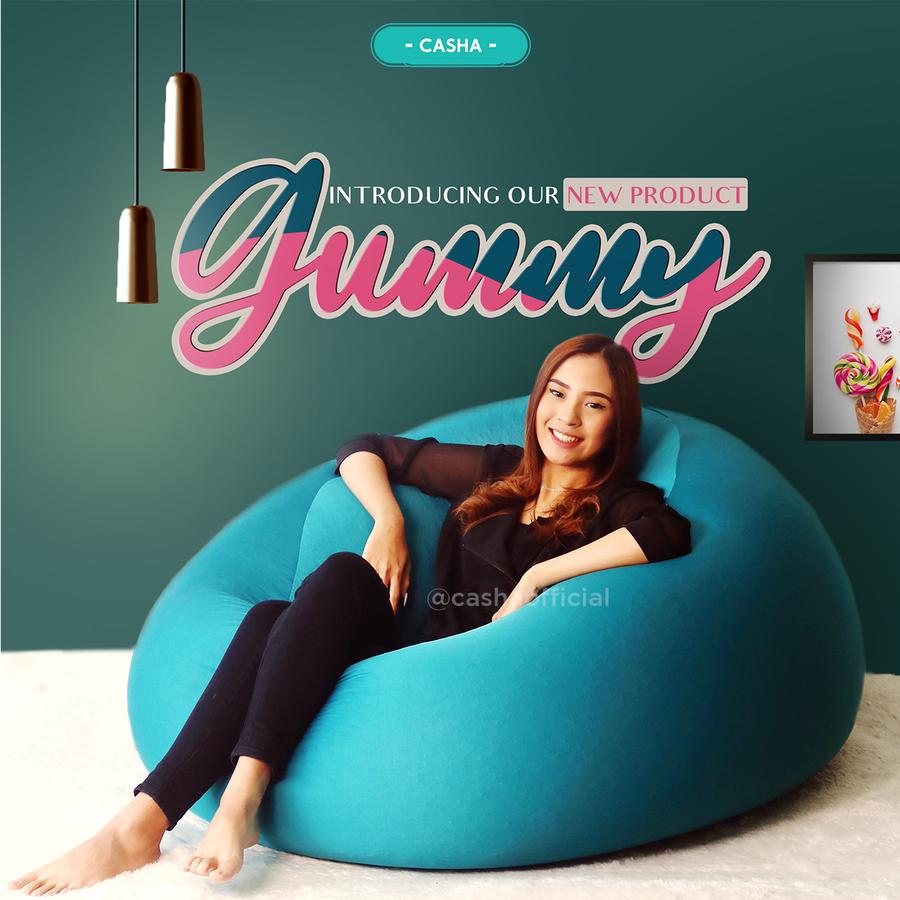 CASHA - BEAN BAG GUMMY (COVER ONLY) size XL–BAHAN POLYESTER STRETCH