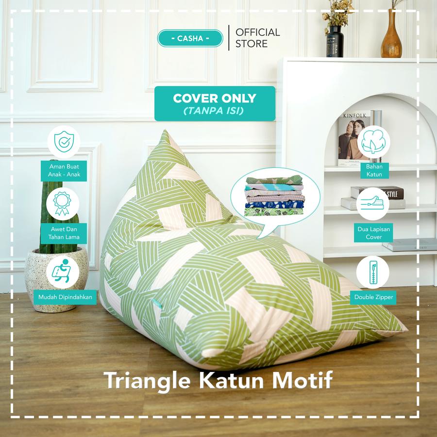 (COVER ONLY) CASHA Triangle MEDIUM Katun Motif TANPA ISI - Size Medium