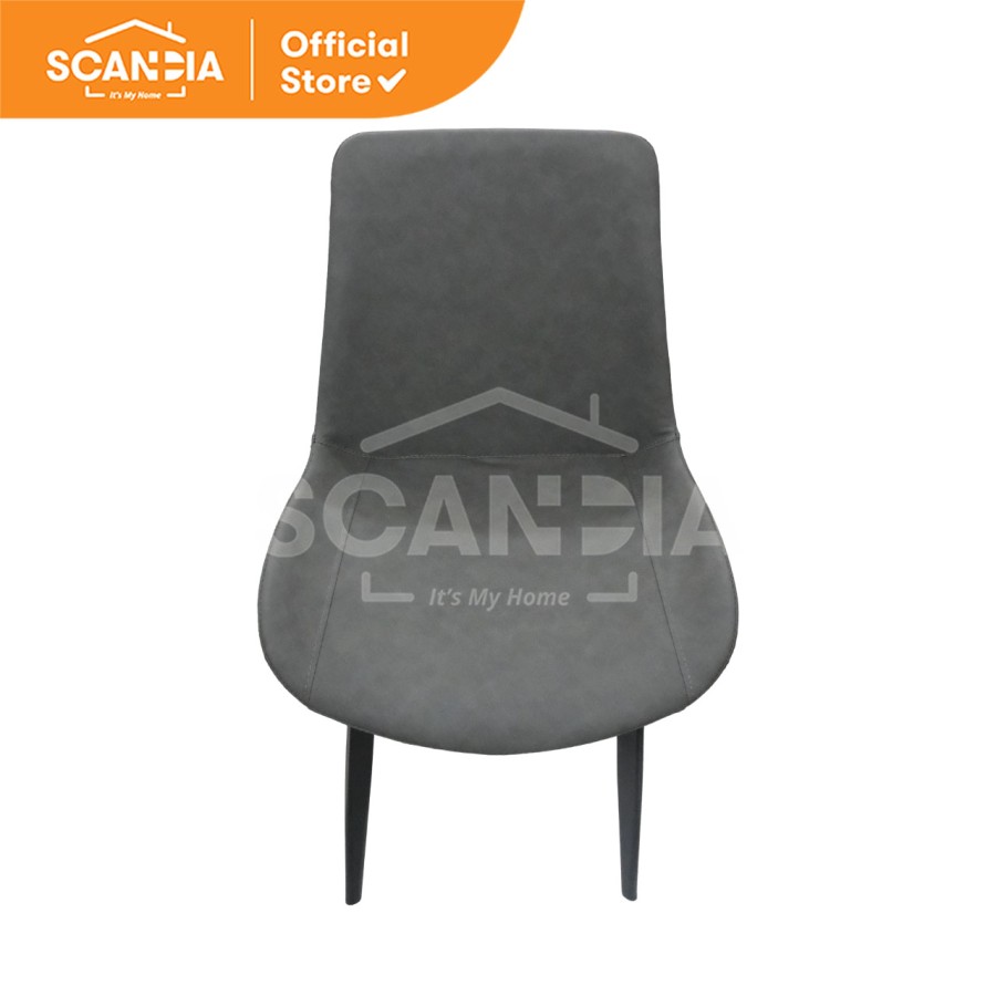 SCANDIA Kursi Bangku Makan Dining Chair Gisle 59x51x84Cm Dark Grey Abu