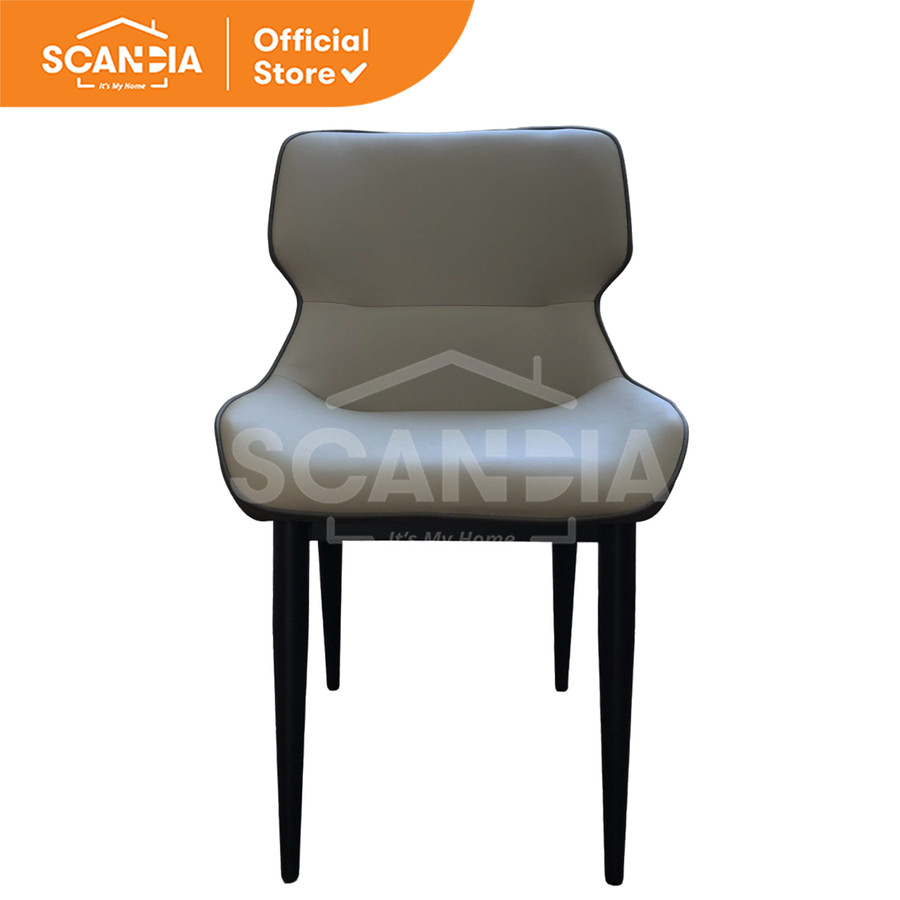 SCANDIA Kursi Makan Dining Chair Polarin Light Grey Beige 59X50X83Cm