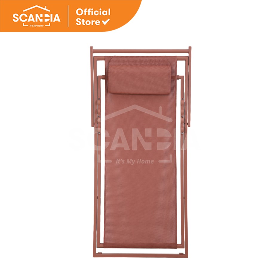 SCANDIA Outdoor Kursi Pantai Lipat Beach Chair Tomas 60x100x94Cm Red