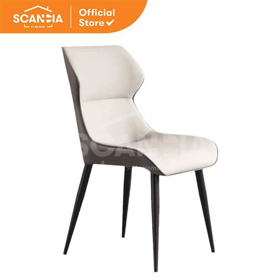 SCANDIA Kursi Makan Dining Chair Polarin Light Grey Beige 59X50X83Cm