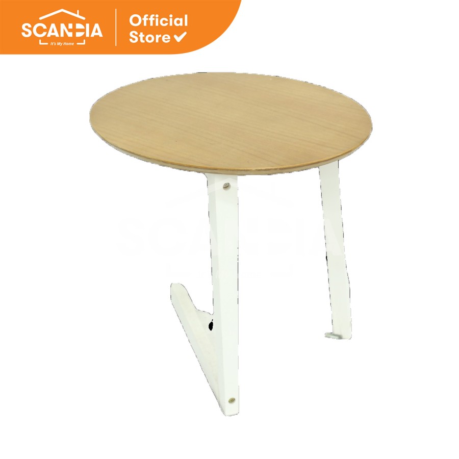 SCANDIA Meja Tamu Kopi Coffee Table Brian 50x50x60 Cm White Oak Putih