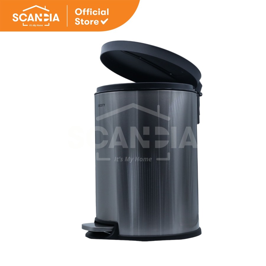 SCANDIA Pedal Bin Round Tong Sampah 20L w/ Soft Close 29x29Cm Steel