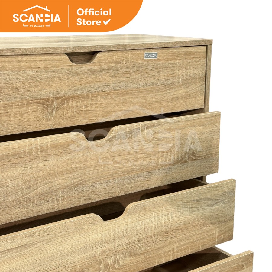 SCANDIA Laci Chest 4 Drawers Kennet 90X38X84 Sonoma Oak