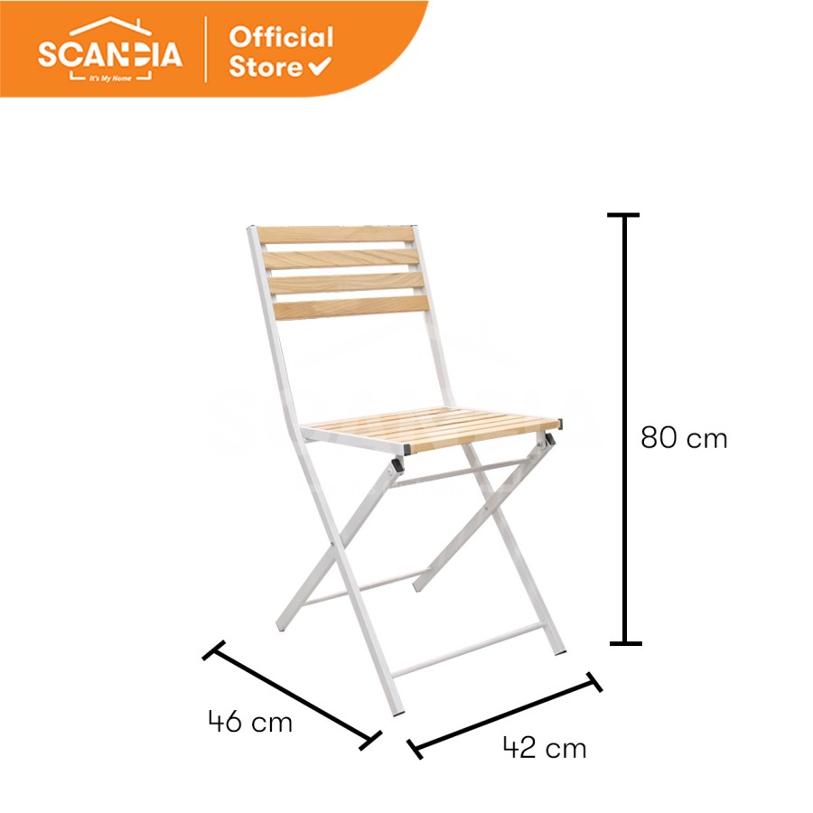 SCANDIA Dining Chair Kursi Makan Motala 42x46x80Cm White Putih