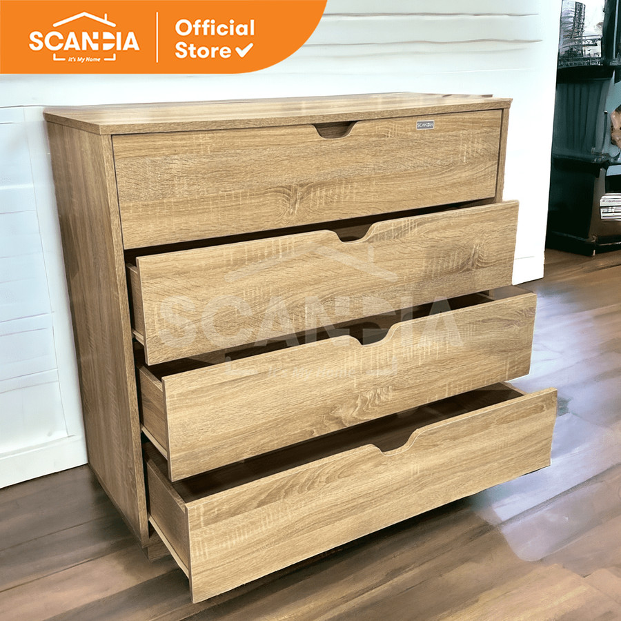 SCANDIA Laci Chest 4 Drawers Kennet 90X38X84 Sonoma Oak
