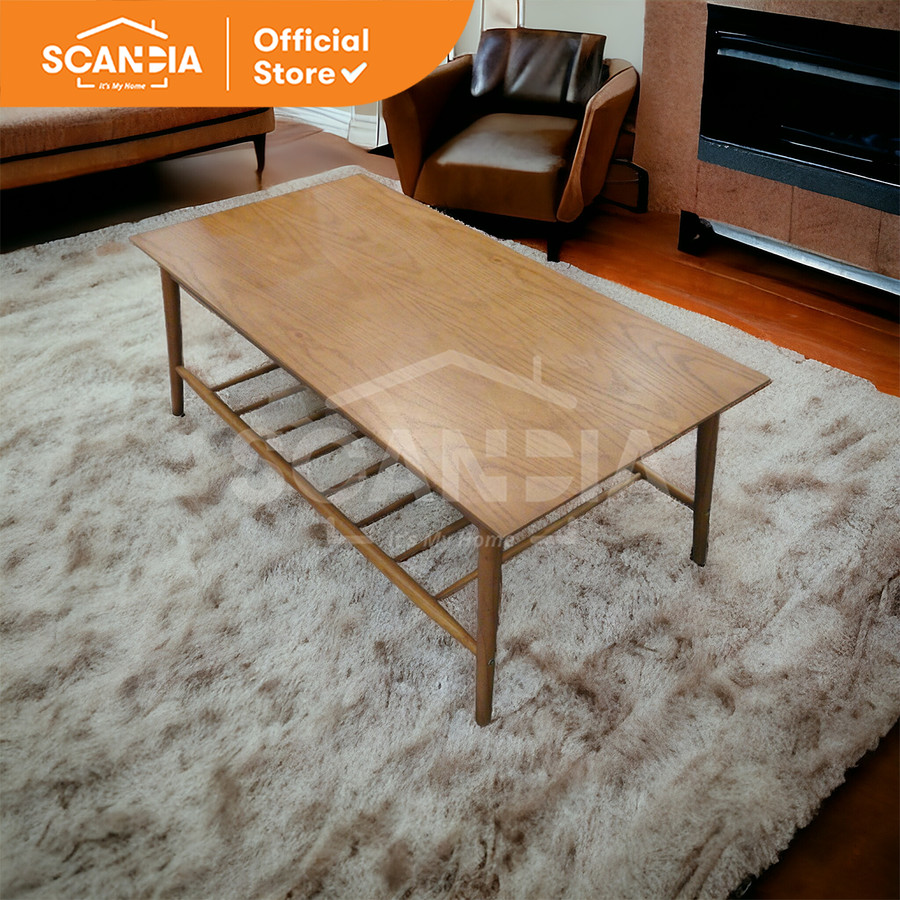 SCANDIA Coffee Table Meja Kopi Tamu Kalstorm 83x38x75 Cm Wood Coklat