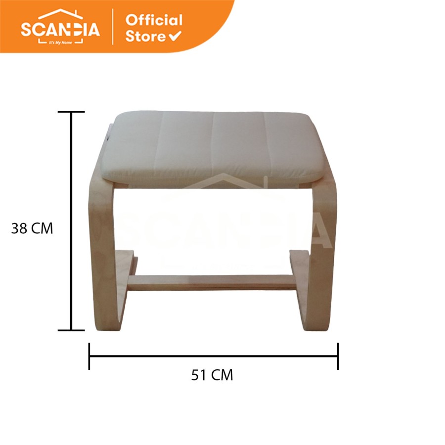 SCANDIA Kursi FootStool Valda 51x46x38 Cm White
