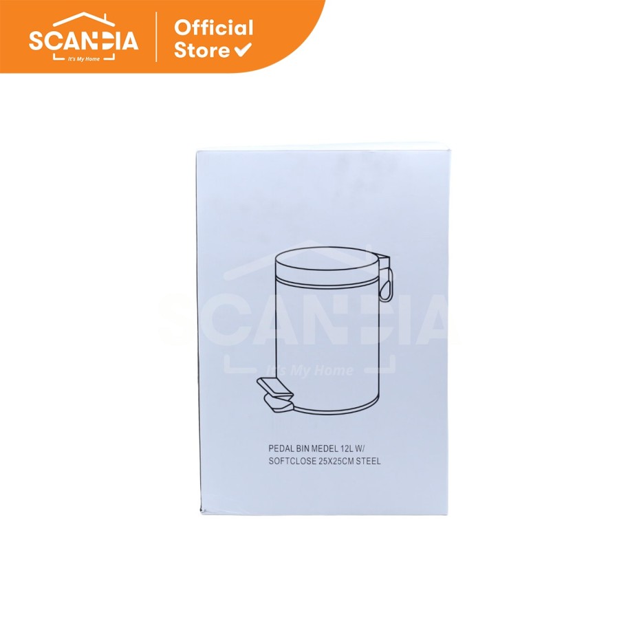 SCANDIA Tempat Sampah Decoty Pedal Trash Waste Bin Medel 12 L 25x25 cm