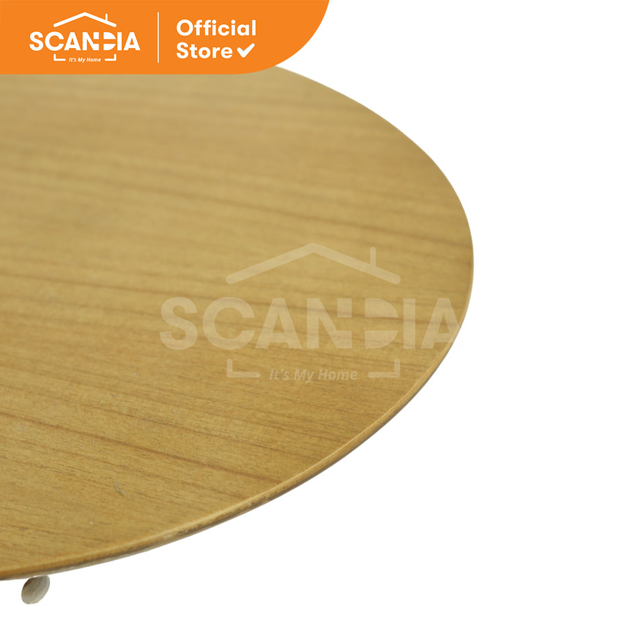 SCANDIA Meja Tamu Kopi Coffee Table Brian 50x50x60 Cm White Oak Putih