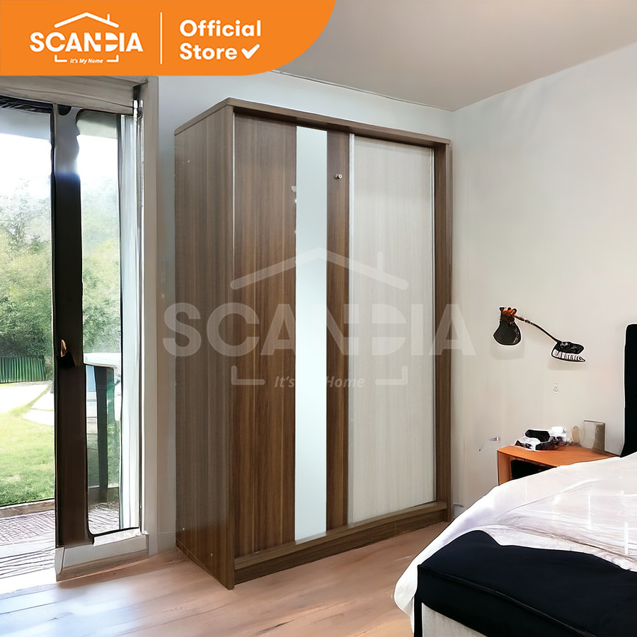 SCANDIA Lemari Pakaian Wardrobe Slide 2 Door 120x59x191 Cm French