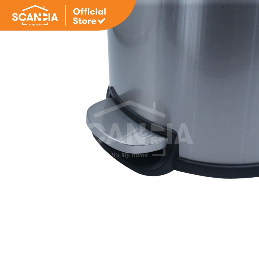 SCANDIA Pedal Bin Round Tong Sampah 20L w/ Soft Close 29x29Cm Steel