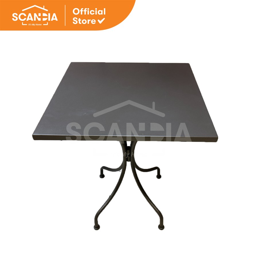 SCANDIA Outdoor Table Meja Luar Teras Runda 60x60x71 Cm Brown Coklat