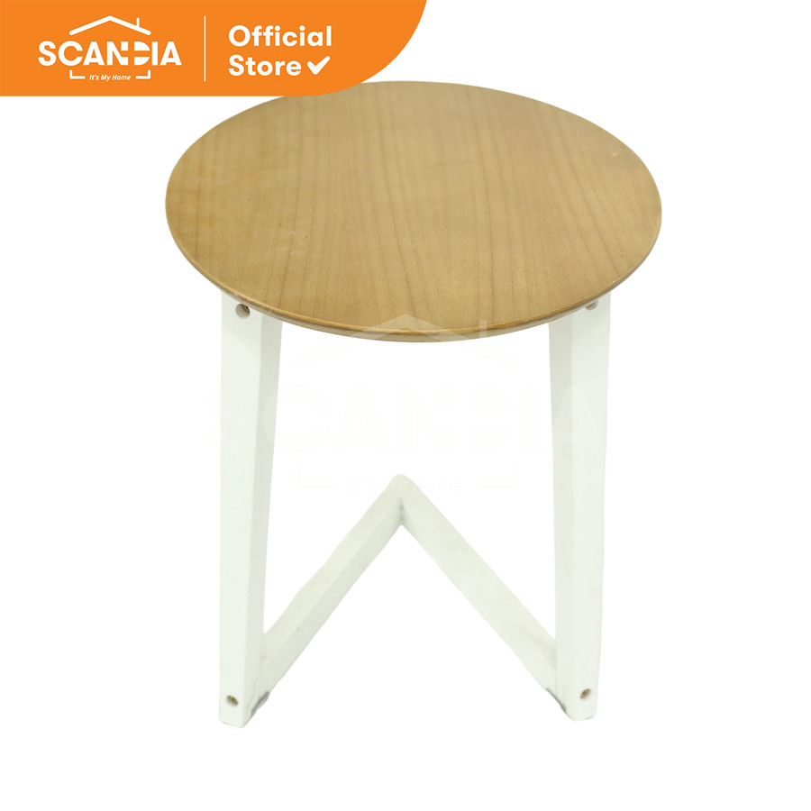 SCANDIA Meja Tamu Kopi Coffee Table Brian 50x50x60 Cm White Oak Putih
