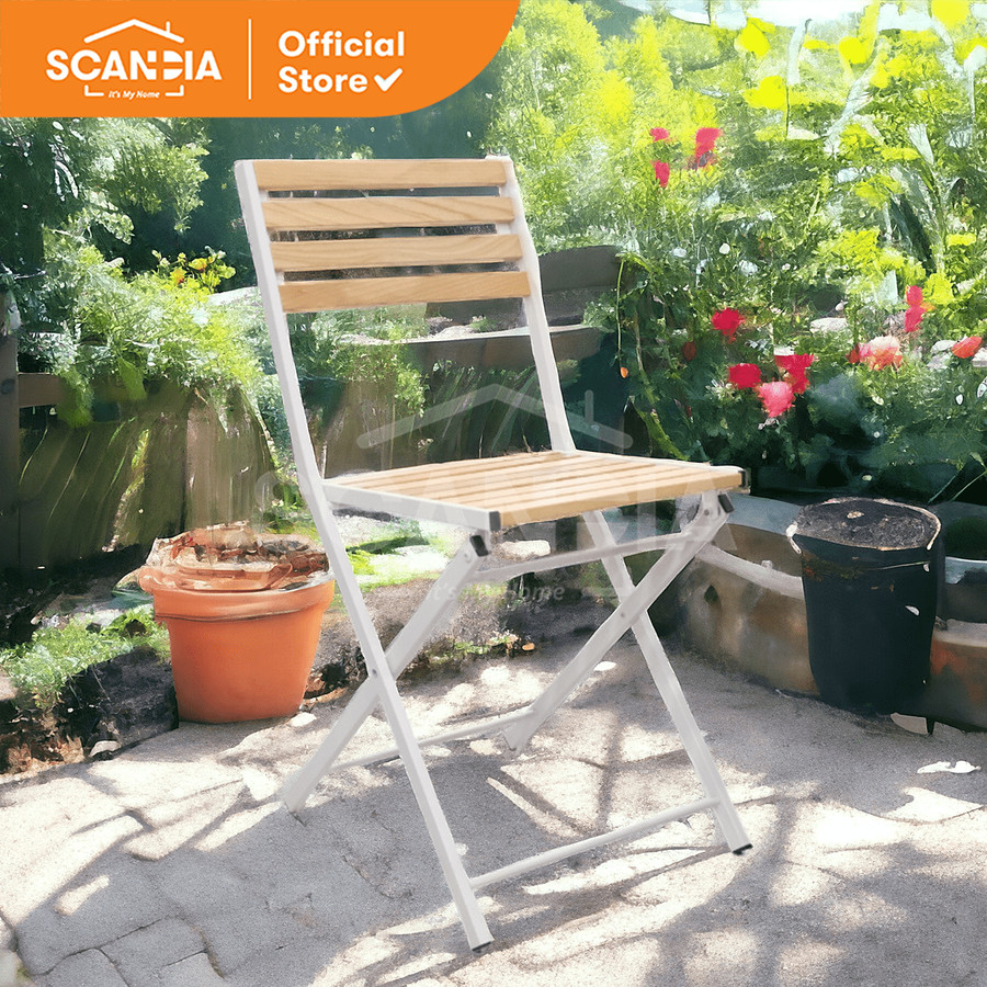 SCANDIA Dining Chair Kursi Makan Motala 42x46x80Cm White Putih