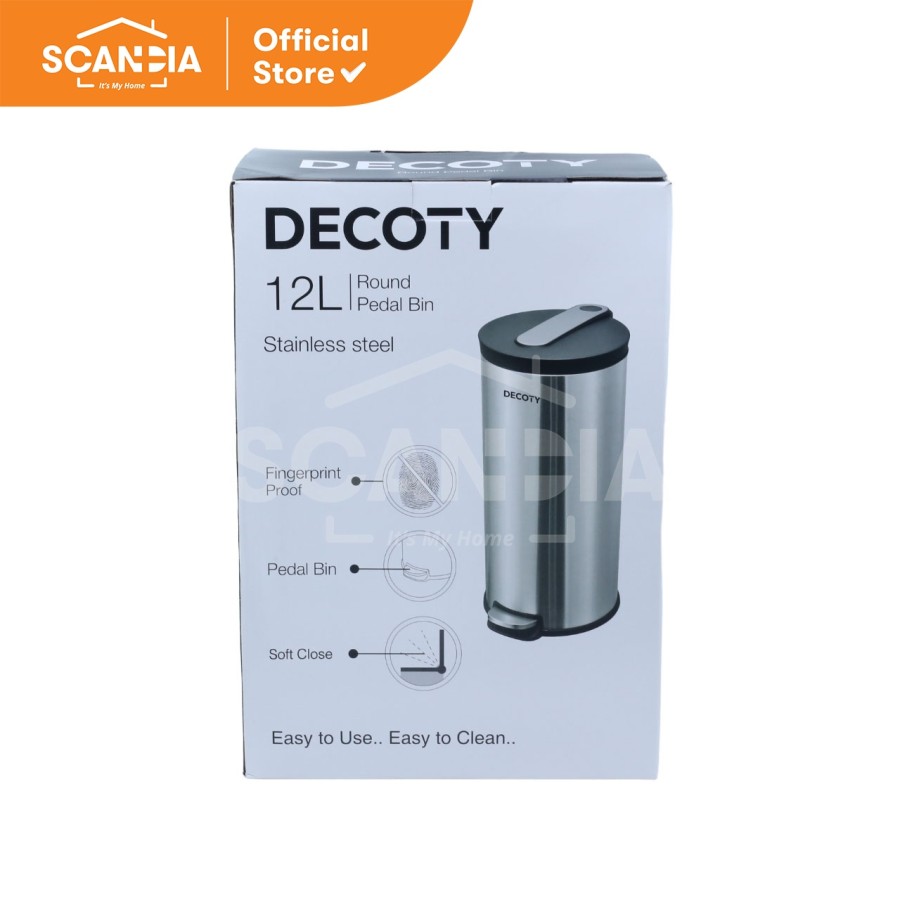 SCANDIA Tempat Sampah 12L Round Pedal Bin (P036300) - Matt