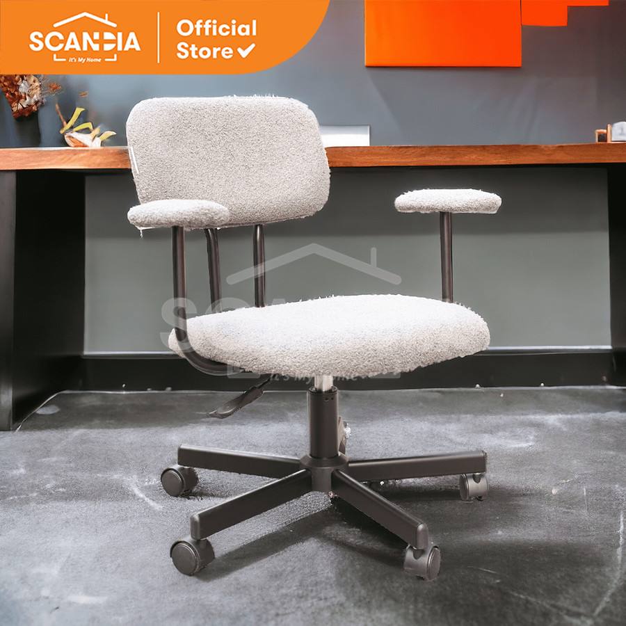 SCANDIA Office Chair Kursi Kantor Elias 65x59x75-85 Cm Grey Abu